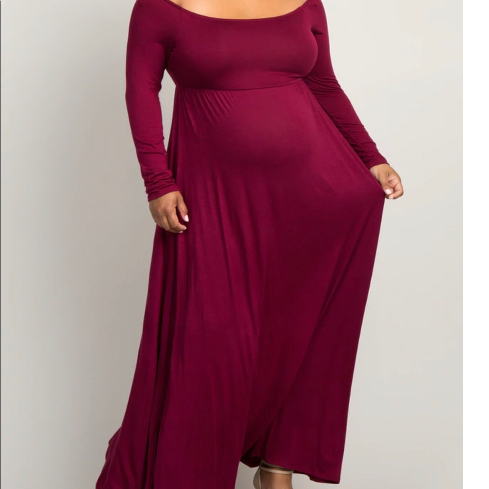 Pinkblush maternity burgundy dress